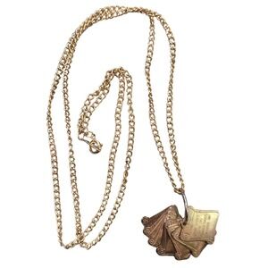 Claires Gold Tone Ten Commandments Charm Necklace Religious Biblical Chain Vtg
